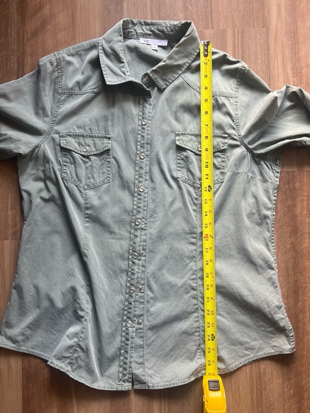 DR2 Women’s Casual Button-Down Shirt - Olive - Picture 8 of 8